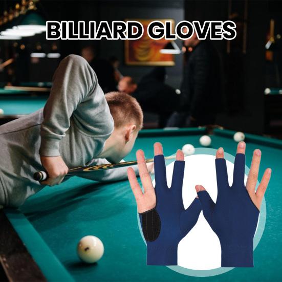 1Pc 3-Finger Billiards Glove Anti-slip Sweat-absorbing Breathable Men Women Right Hand Snooker Cue Sport Glove Billiards Accessories