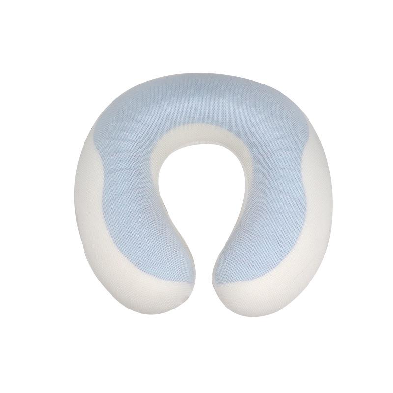 U-Shaped Memory Foam Neck Pillow with Cooling Gel, Perfect for Office, Travel, and Neck Support.