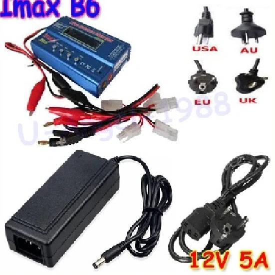 IMAX B6 80W Battery Charger Lipo NiMh Li-ion Ni-Cd Digital RC IMAX B6 Lipro Balance Charger Discharger + AC POWER 12V 5A Adapter