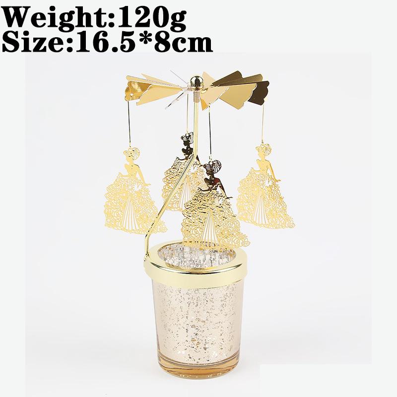 Love Wedding Candle Holders Snowflake Deer Fairy Rotating Candlestick Metal Tray Romantic Home Decoration Christmas Ornament