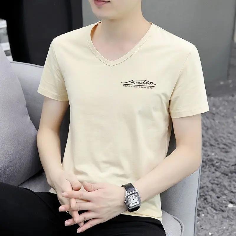 

Топ V-образный вырез уличная одежда синяя одежда Alphabet Man футболки гладкая футболка для мужчин летняя шикарная мода горячая высокое качество Xl S XL