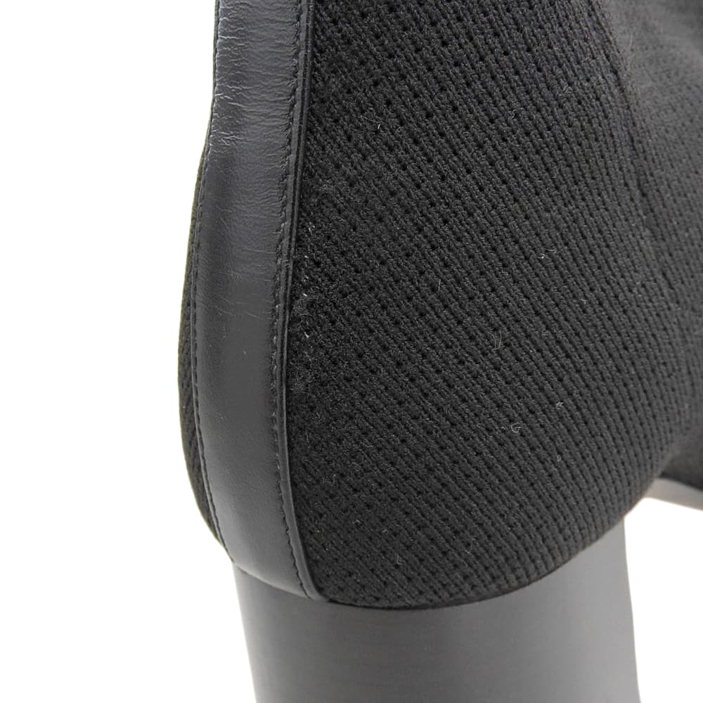 HERMES Excellent condition Volver Exlibris knit short boots, women's, black, size 38 1/2 shoes black fabricUsed