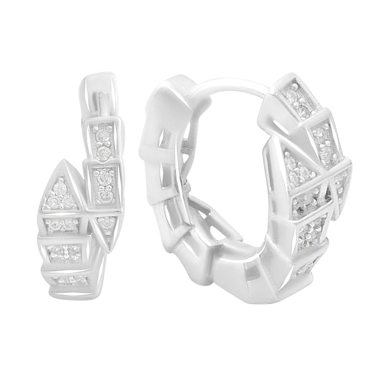 

Срібні сережки з фіанітами (2190608) білий