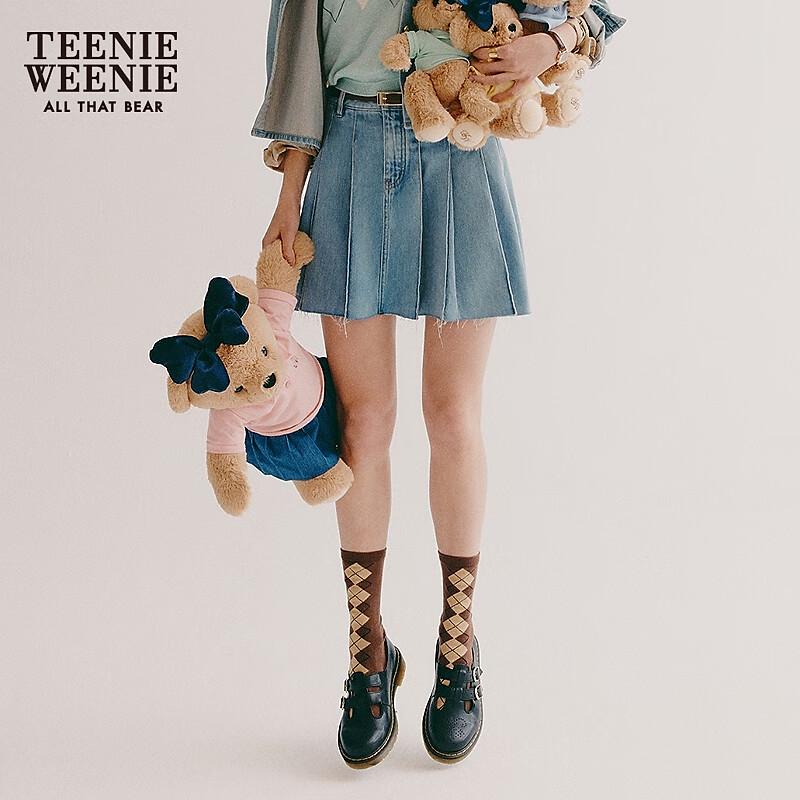 Teenie Weenie Bear Women s High-Waisted Pleated Denim Skirt S