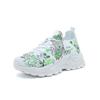 Dames fritidsvevd nettstoff blomsterknyttede sports komfortable og pustende løpesko