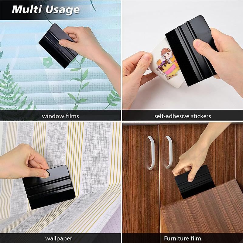 Squeegee Vinyl Tool 8IN/6IN/5IN/4IN Car Vinyl Spatula Scraper with Felt Edge Wallpaper Decal Applicator Kit Wrapping Tools