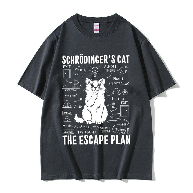 Schrodinger Cat Lovers Funny Meme Tshirt Summer Unisex Women Casual Cotton Vintage Streetwear Unisex Oversized Short Sleeve Tees