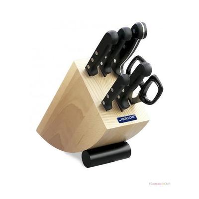 Knife Block - Arcos - UNIVERSAL - Beech Wood - 6 Pieces - NITRUM Stainless Steel Blades