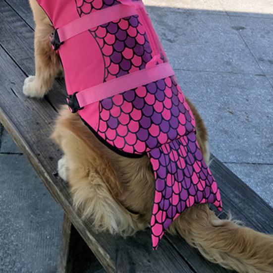 Pet Swimsuit with Easy Open Close Touch Fasteners High Buoyancy Dog Life Jacket