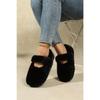 Women White Furry Flat Moccasin Loafers, Fleece Lined French Style Warm Cotton Shoes for Autumn Winter Outdoor Wear