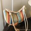 Woven straw bag women's 2025 new rainbow dumpling bag one-shoulder armpit bag foreign style versatile crossbody bag