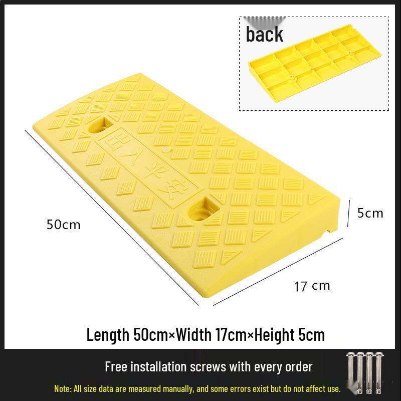Car Ramp Sill Pad - Plastic Vehicle Curb Slope & Speed Bump