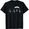 Skydiving Heartbeat Skydiver Skydive EKG Pulse Jump T-Shirt