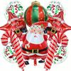 Christmas Decor Balloon Set: Santa, Star, and Candy Cane