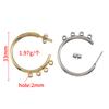 10pcs Stainless Steel Porous Gold Plated C Shape Huggie Earring Posts Anti-allergy Ear Studs Earrings for Jewelry Making DIY