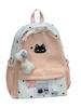 Schoolbag New Cat Backpack High Value Cartoon Casual Backpack Stylish and Simple Junior High School Large Capacity Commuting Schoolbag
