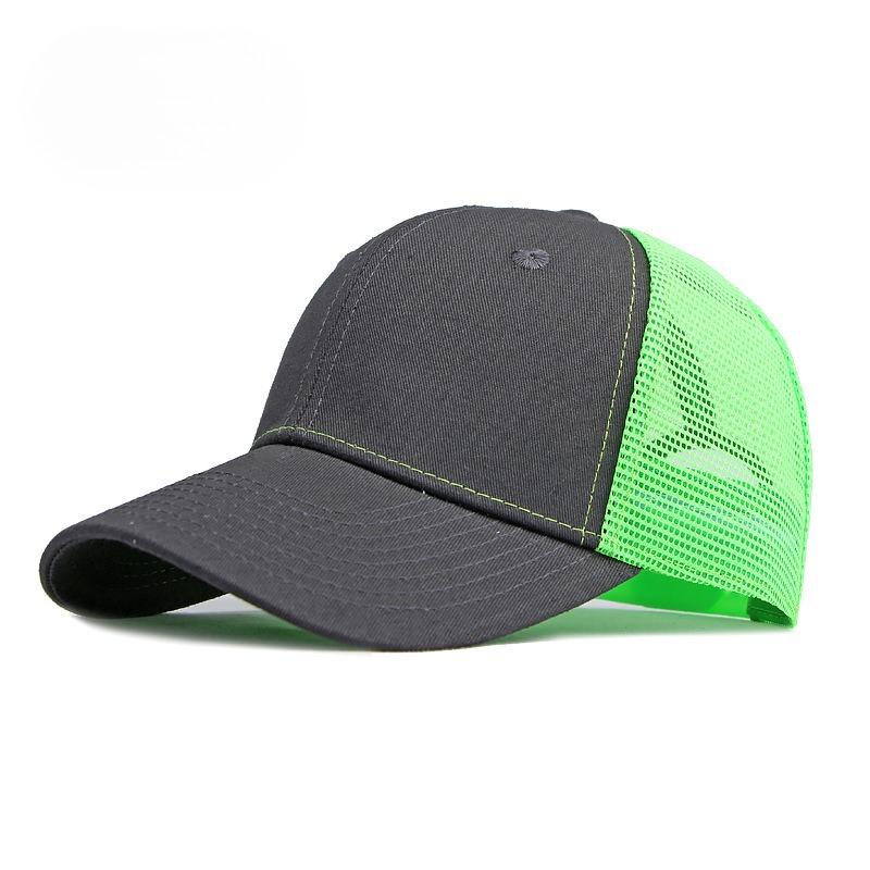 Unisex Summer Mesh Trucker Hat Structured Hard Top Baseball Cap Breathable Color Block Sun Protection Sports Cap for Men Women