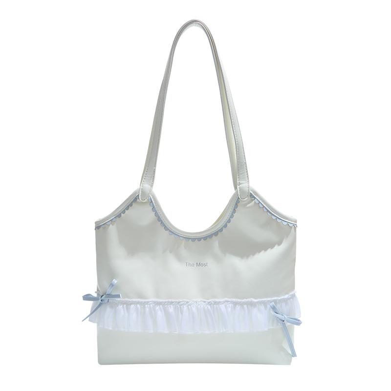 Sweet Bow Underarm Bag Women's 2025 New Trendy Fashion Korean Tote Bag Versatile Large-capacity Shoulder Bag