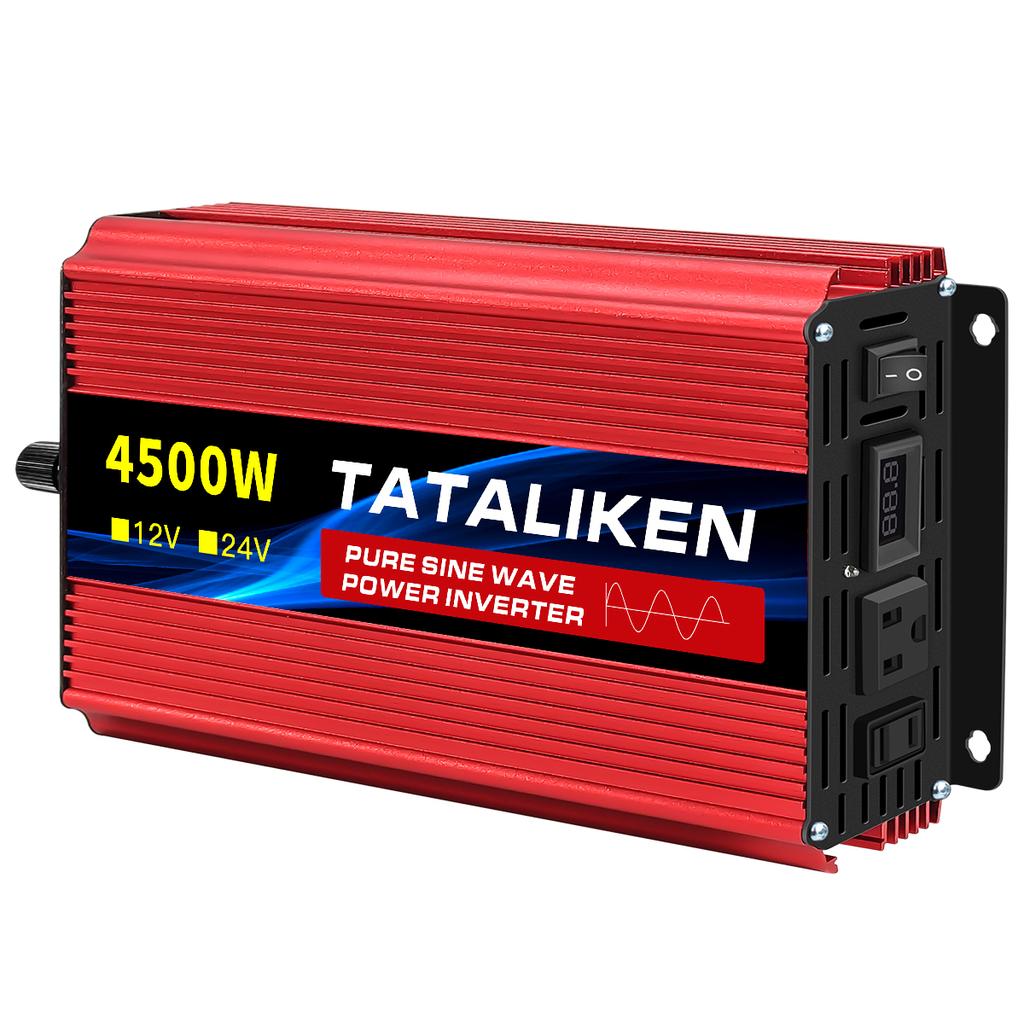 12V To 110V AC Pure Sine Power Inverter 8000W 10000W Power 60HZ Converter Car Accessories Solar With LED And US Socket