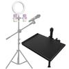 Microphone Stand Rack Tray Holder Sound Card Tray, Clamp On Shelf for Recording