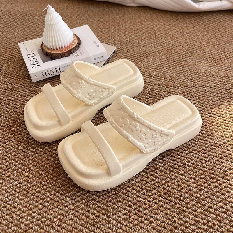 Módní bonbónově barevné dopaminové pantofle platformové klínky sandály dámské vodotěsné silná podrážka plážové nazouváky žena měkké Eva pantofle žabky