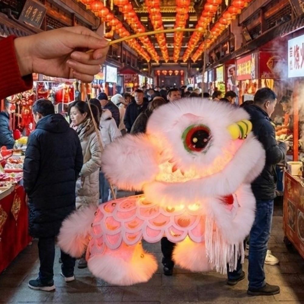 Chinese Style New Year Lion Dance Lantern Traditional Luminous Lantern Toy Festival Atmosphere