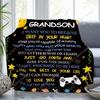 Letter & Star Print Blanket To My Grandson GiftBlanket Soft Throw Blanket Cool BedroomAccessorie Home Essentials Custom Blankets