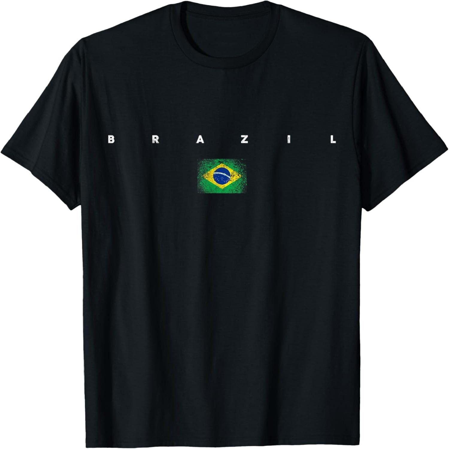 

Brazil Flag Pride Vintage_Retro Soccer Brazilian Football T-Shirt XXXXXL різнокольоровий