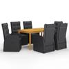 Día Y Noche - Día Y Noche 7-Piece Garden Dining Set Black