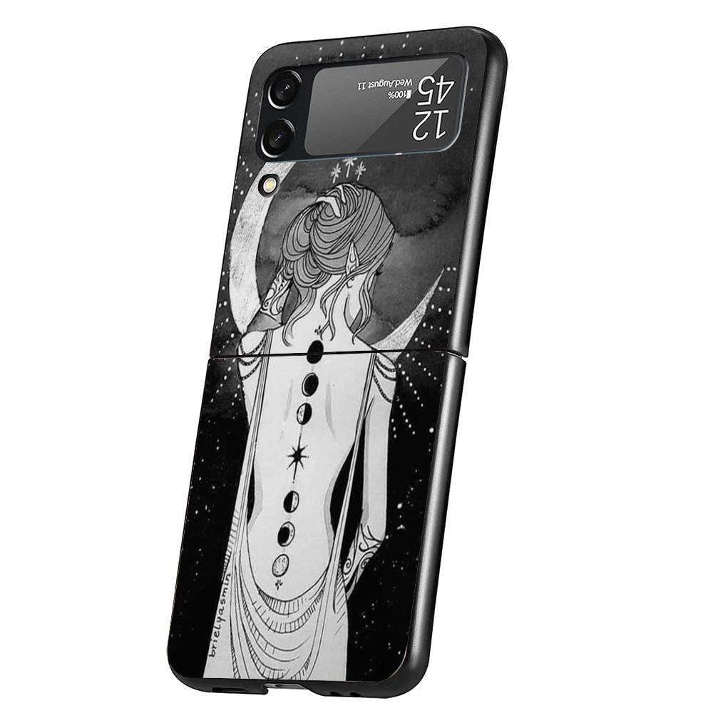 

Moon Mystery Totem Witche Case Phone Cover for Samsung Galaxy Z Flip 6 5 4 3 5G ZFlip6 ZFlip5 ZFlip4 ZFlip3 Black Hard Trend Fun Galaxy ZFlip6