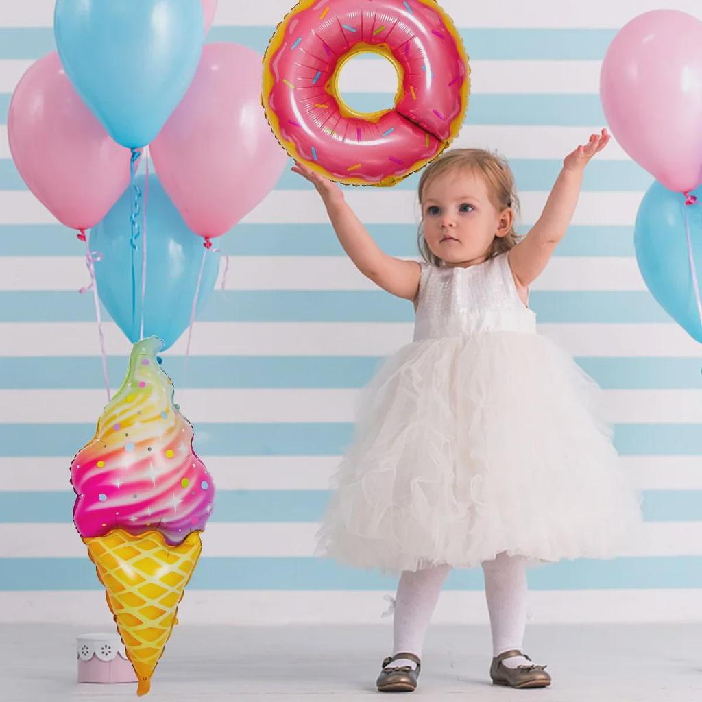 Colorful Donut Ice Cream Balloon for Children's Birthday Party