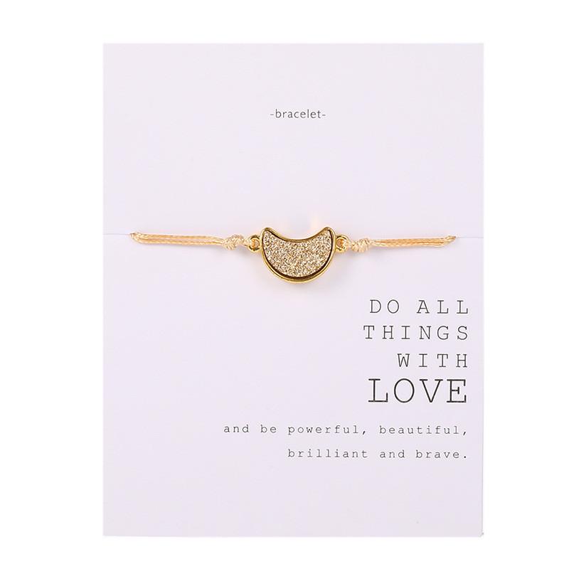 Personalized Creative Rope Bracelet Hand-woven Color Moon Resin Bracelet