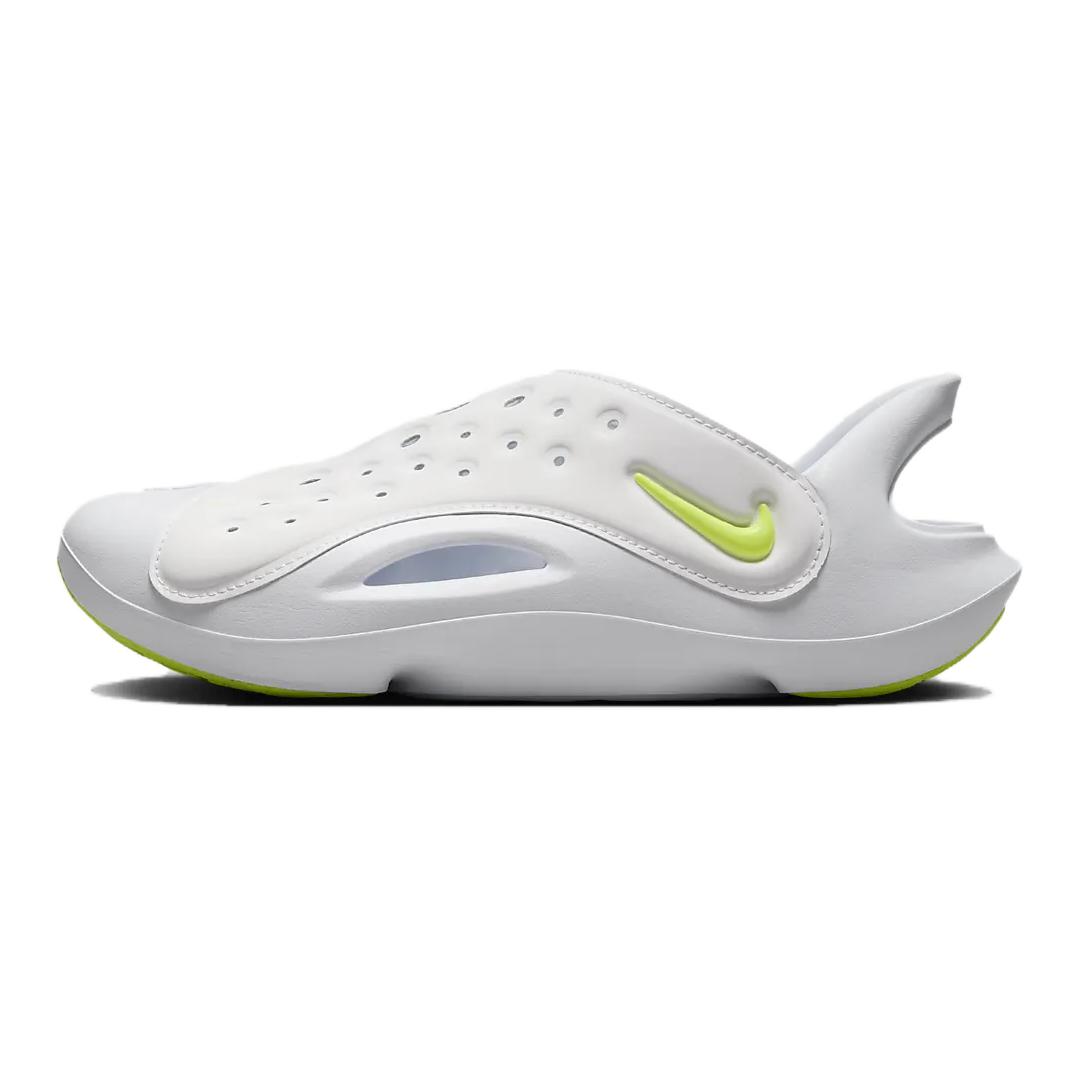 Nike Aqua Swoosh GS Big Kids Sandals White Pure Platinum Volt FV6363-100 33.5
