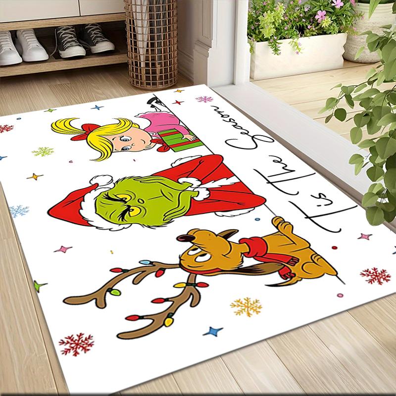 Christmas Spirit Carpet Rug Soft Washable Antislip Home Living Room Sofa Mats Personalized Christmas Rug