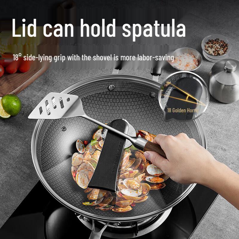 Chui Da Huang 34cm 304 Stainless Steel Non-stick Wok