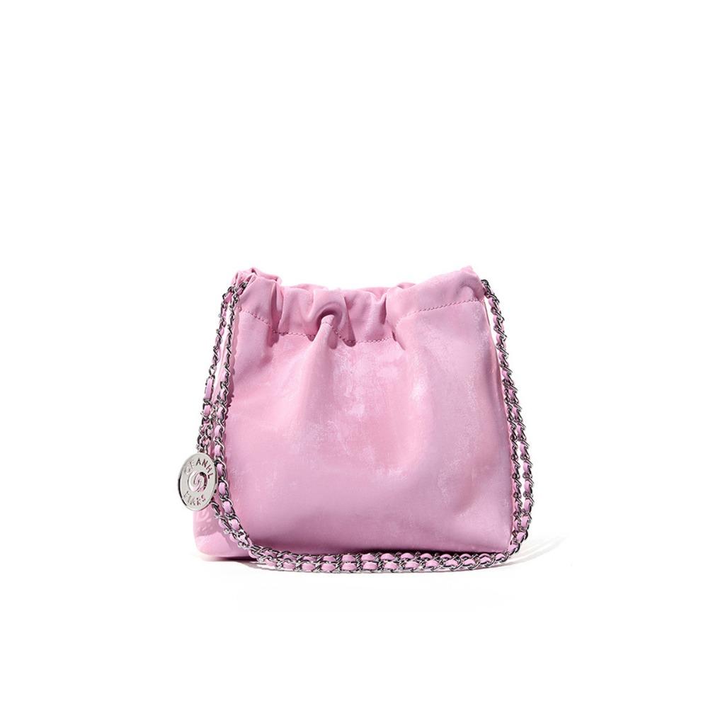 

Сумка-ведро большой вместимости Новая наплечная сумка-мессенджер Универсальная сумка на цепочке розовый