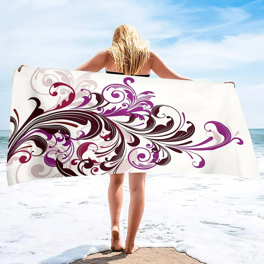 Microfiber Flowers Daisy Rose Beach Towel Blanket,Sand Proof Swimming Floral Flowers Bath Pool Towel for Travel Camping Sport