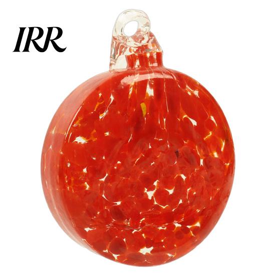 Weatherproof Decorative Sphere for Patio Hand-Blown Glass Round Disc Ornament, Christmas Tree Hanging Decoration with Colorful Spiral