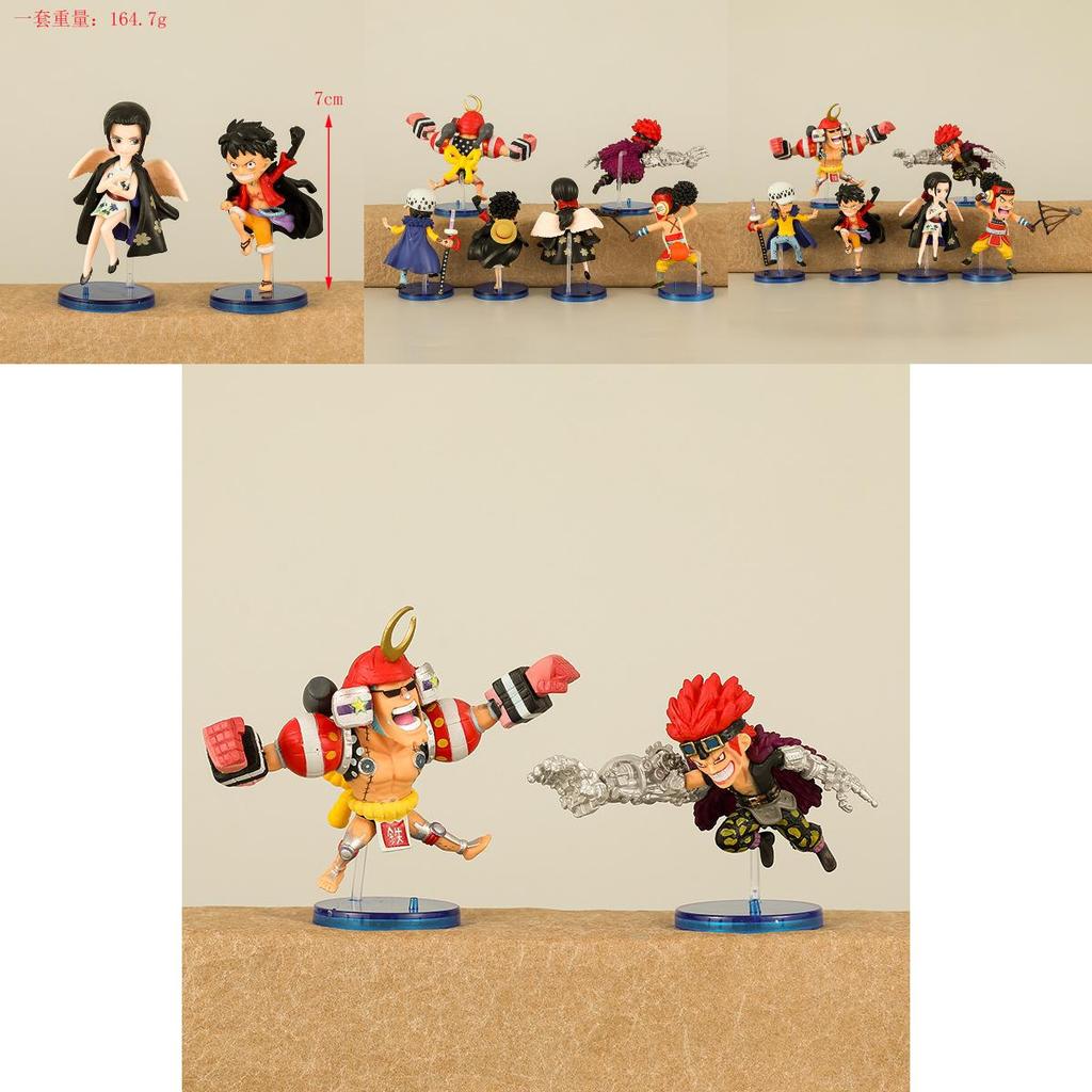 Detailed One Piece Character Figures 6-piece Set Luffy Robin Usopp Franky Kid Pvc Collectibles