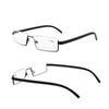 Metal Anti-Blue Light Reading Glasses Men Half Frame Prescription Eyeglasses Male Eyewear +1.0 1.5 2.0 2.5 3.0 3.5 4.0