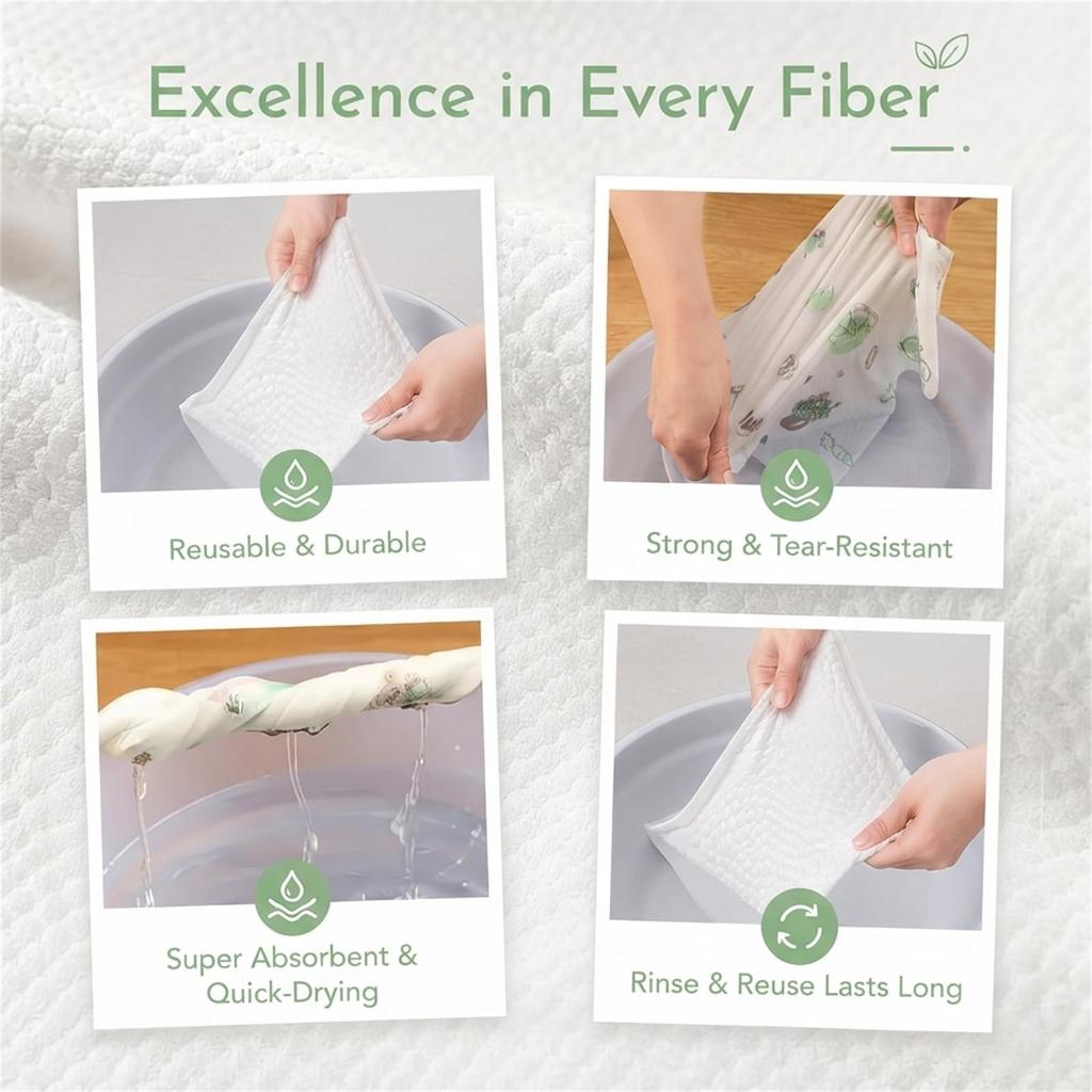 Disposable Kitchen Wipes, Thick and Cleaning Cloths for Countertops and Stovetops