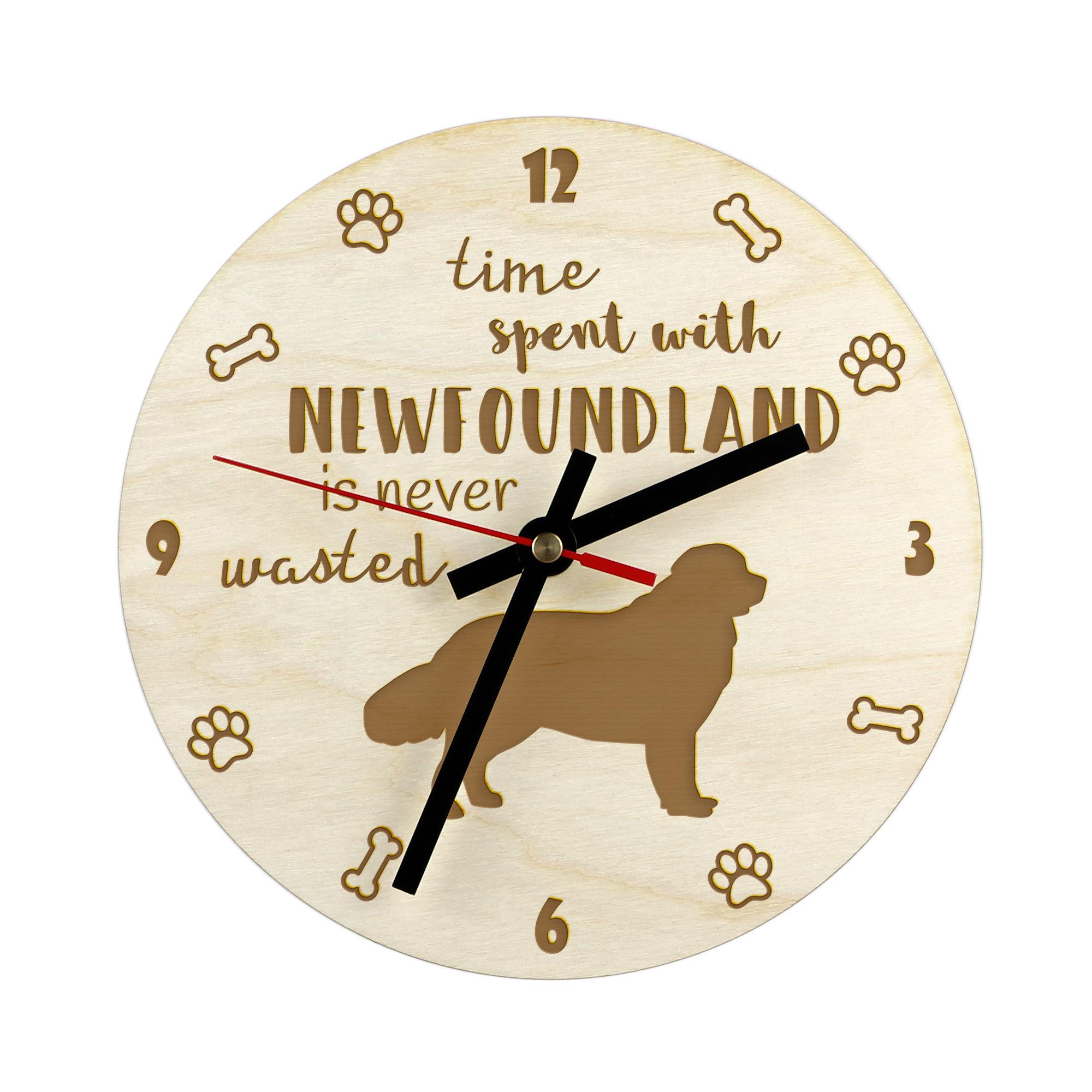 

Newfoundland, Newfs, Newfies - clock with dog, wooden clock with engraving, personalised clock by Art-Dog