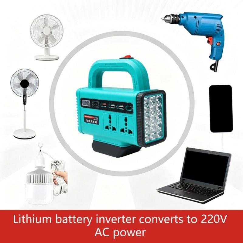 DC18V-21V to AC180V-220V Power Inverters For Outdoor Camping And Emergency Use With 120W Output And Lithiums Battery