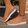 2025 Summer Women's Sandals Flat Women's Single Shoes Transparent Women's Beach Sandals Slip-on Hole Shoes