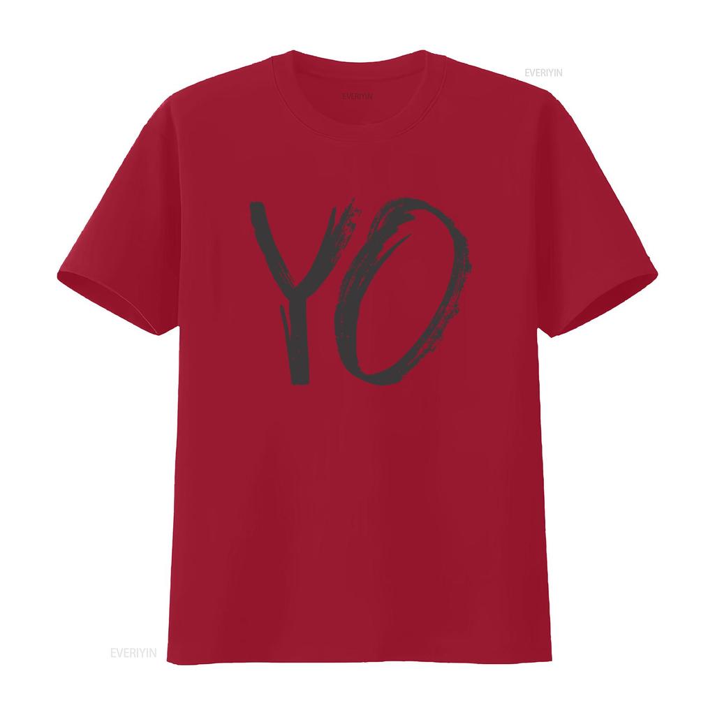 Yo For Yolo Adult Unisexs T Shirt Vintage Washed Streetwear Homme Top For Everyday Wear Unisex Versatile Soft Stretched Casual