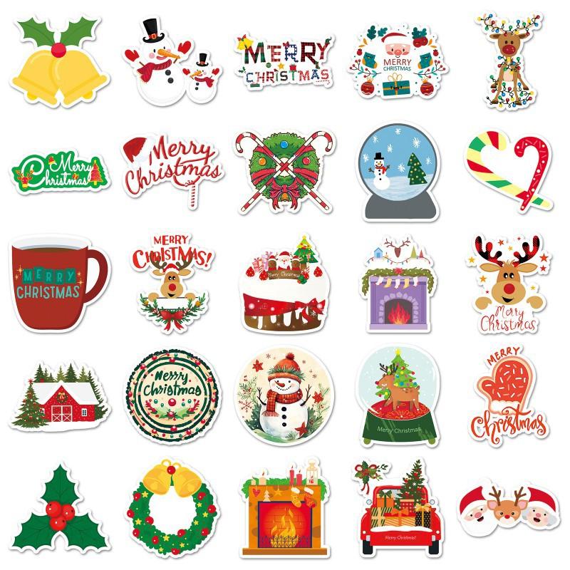 50 Christmas Graffiti Stickers Personalized Cartoon Holiday Creative Decoration Luggage Phone Case