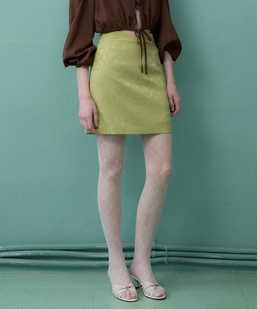 Murmure V-Jacquard Satin Mini Skirt