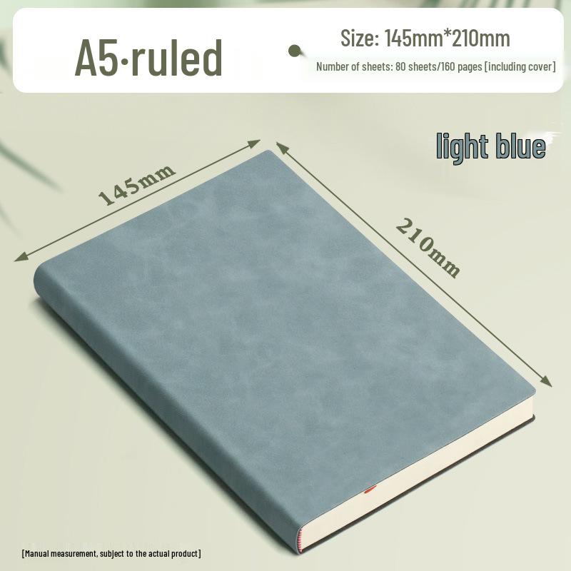 A5 Leather Cover Notebook - Minimalist Planner for University Students