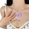 Shallow Summer Island Women's Dopamine Flower Necklace - 2026 Seaside Vacation Beaded Collarbone Chain.