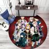 Classic Japanese-style Cartoon Demon Slayer Round Rug, Home Soft Decorative Anti-slip Yoga Mat and Chair Mat, Outdoor Floor Mat Carpet K33